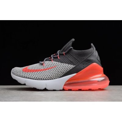 Nike Air Max 270 Flyknit Siyah / Gri / Turuncu Koşu Ayakkabısı Türkiye - 7J806TR4